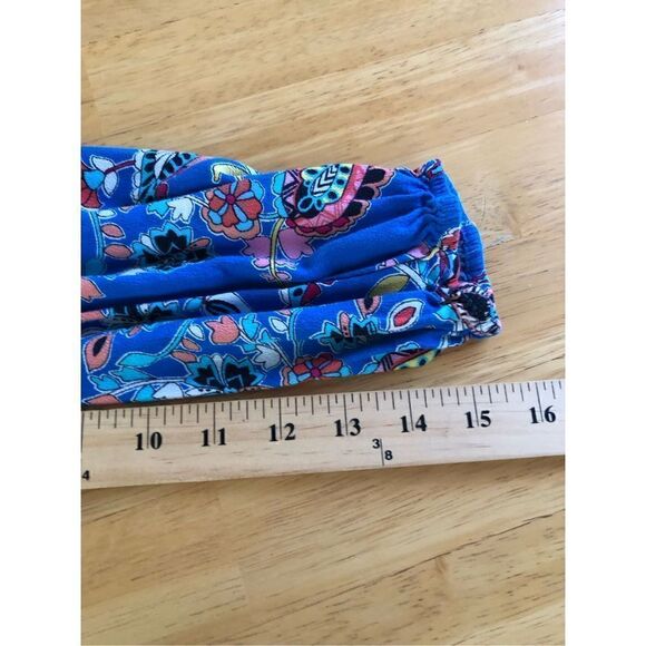 MI AMI Shirred Hem Paisley Floral Faux Wrap  Top SZ S - Picture 9 of 11